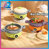 Bát Ăn Dặm Cho Bé Thị Nhiệt Độ Thiết Kế Không Gỉ 316L,Giữ Nhiệt Tốt, Cách Nhiệt An Toàn Có Đáy Hút Xuống Bàn Tiện Lợi