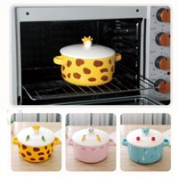 Bát Ăn Dặm Gốm Sứ 800ml có nắp đậy đa chức năng kiêm giá đỡ điện thoại BS09