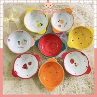 Bát ăn dặm gốm sứ kiểu Nhật 2 quai tiện lợi cho bé Bông Bi Kids STORE