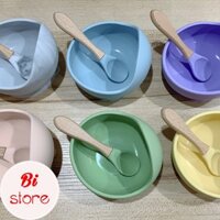 Bát Ăn Dặm Silicon Chống Lật Kèm Thìa Cho Bé