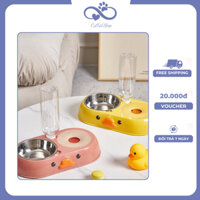 Bát ăn đôi con vịt kèm bình nước 500ml