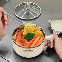 Bát ăn mì bằng thép không gỉ 304, Bát inox nắp hình gấu dễ thương dung tích 900ml GDK1002