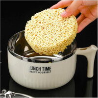 Bát Ăn Mì Lunch Time Chống Nóng Có Nắp Đậy - Ca Úp Mì Có Nắp Hình Gấu Bạc Sang Trọng