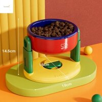 Bát ăn uống cho mèo GOURMETGALORE, Loại cốc hút Bảo vệ chậu đựng thức ăn cho thú cưng cột sống cổ, Bát mèo đa năng có thể điều chỉnh độ cao 3 bánh răng đơn giản có thể điều chỉnh chống trượt có chân đế trong nhà