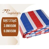 Bạt ba sọc 3 màu che công trình- che nắng mưa -3.8mx50m