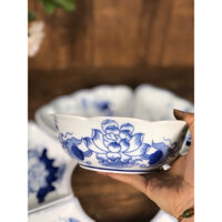 Bát canh, tô canh sen miệng lượn bày ban thờ cúng phong thuỷ gốm All sứ Bát Tràng