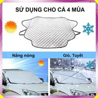 Bạt che chắn nắng ngoài kính lái ô tô tráng nhôm 4 lớp cách nhiệt, phù hợp cho xe 4-7 chỗ, có túi zip đựng tiện lợi