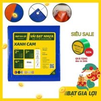 Bạt Che Mưa Nắng Ngoài Trời - Chống Thấm Nước - Ép Biên Đóng Khoen - Bạt Xanh Cam - Bạt Gia Lợi