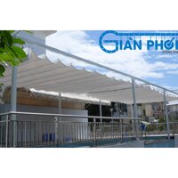 Bạt che nắng hệ mái xếp lượn sóng LS-02 màu trắng