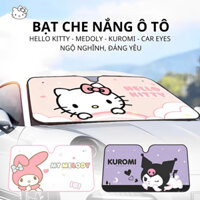 Bạt Che Nắng Kính Lái Ô Tô Tráng Bạc Chống Tia UV, Hình Đôi Mắt, Hello Kitty, Medoly, Kuromi [PNCar]