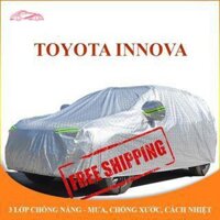 Bạt che phủ xe ô tô 7 chỗ Toyota Innova chống nắng mưa - bạt trùm xe ô tô 3 lớp chống nóng không thấm nước .