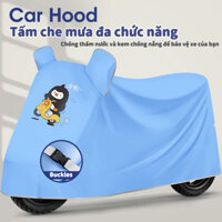 Bạt che xe máy/tấm che nắng/che mưa/che bụi/bạt che có gương, Bạt che xe máy phản quang làm từ chất liệu áo mưa cao cấp