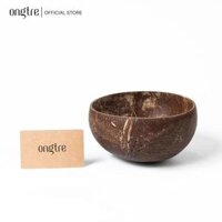 Bát Chén gáo Dừa chạm khắc hoa văn trang trí ONGTRE dùng ăn Salad, hoa quả dầm - Mẫu 3