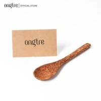 Bát Chén gáo Dừa chạm khắc hoa văn trang trí ONGTRE dùng ăn Salad, hoa quả dầm - Thìa dừa