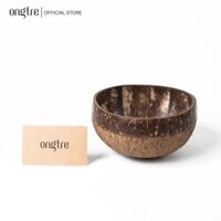 Bát Chén gáo Dừa chạm khắc hoa văn trang trí ONGTRE dùng ăn Salad, hoa quả dầm - Mẫu 1