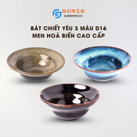 Bát Chiết Yêu Hoả Biến Cao Cấp 3 Màu D15 - Tô canh - Bát Tô Loe Có Eo Hoả Biến Cao Cấp Bát Tràng