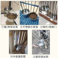Bát cho chó bằng thép không gỉ 304, bát treo, bình nước cho thú cưng, bát thức ăn cho chó, bát treo cố định cho lồng, bát cho mèo, bát cho thỏ, chống tràn