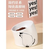 Bát cho mèo miễn phí vận chuyển, bát thức ăn cho thú cưng, bảo vệ cổ, bát gốm cho mèo, bát nước, bát đặc biệt cho mèo, bát đôi, bát cho mèo con, chống đen cằm
