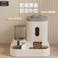 Bát cho mèo và chó, máy cho ăn tự động, bát ăn và nước tích hợp, bát ăn cho mèo con, bát đôi chống đen cằm, đồ dùng cho thú cưng