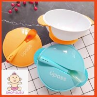 Bát chống đổ Upass kèm thìa báo nóng ăn dặm cho bé