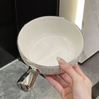 Bát Có Tay Cầm Bằng Gốm Có Giá Trị Cao Bát Salad Trái Cây Sang Trọng Nhẹ Bát Mì Ăn Liền Có Tay Cầm Bát Mì Súp Cạnh Bạc B