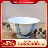 Bát cơm men lam đế răng cưa