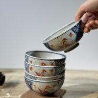 Bát cơm men lam vẽ hoa