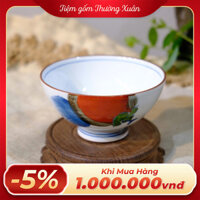 Bát cơm men lam vẽ quả hồng