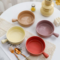 Bát cơm nướng phong cách Bắc Âu có tay cầm, bát nướng, đĩa mì, bộ đồ ăn gia đình đơn giản, bát súp, bát mì, bát salad