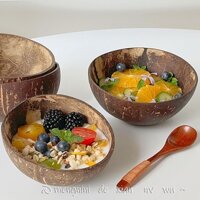 Bát cơm trong gió, vỏ dừa, sữa chua, ngũ cốc, ngũ cốc, bữa sáng, bát gỗ, sáng tạo, nhà hàng tô phở, đồ gia dụng, chống n