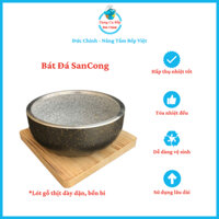 Bát Đá GIữ Nhiệt Chính Hãng Sancong Kèm Lót Gỗ Thịt,, Phở Bát Đá, Thố Đá Giữ Nhiệt