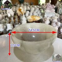 Bát đá thạch anh trắng 1.12kg-14.5cm B25