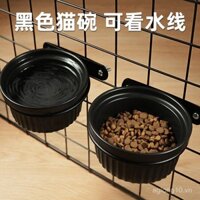 Bát đen cho mèo, bát nước treo cho thú cưng, bát thức ăn gốm cho mèo, bát uống đặc biệt cho mèo con, bát đen cho chó