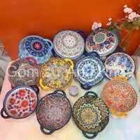 Bát Đĩa Gốm Sứ Decor, Bát Tô đại có 2 quai cầm đựng thức ăn cực tiện lợi cho gia đình Gomsudecor21