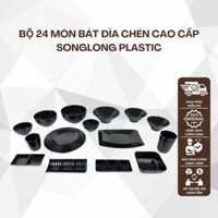 Bát đĩa nhựa, chén đĩa mica Song Long cao cấp, set bát đĩa quốc dân chất liệu nhựa siêu bền, an toàn cho sức khỏe