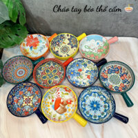 Bát đĩa sứ Decor, Chén Dĩa sứ, Chảo béo thổ cẩm có tay cầm dày dặn siêu đẹp - Chippu Ceramics