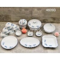 Bát Đĩa sứ,Chén Dĩa Sứ Bộ Bát đĩa gốm sứ Bát Tràng hàng vẽ tay mẫu cá men trắng cao cấp decor Gomsudecor21