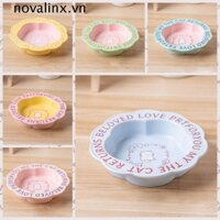 Bát đựng thú cưng bằng gốm NOVALINX, Bát nước thức ăn cho mèo hình hoa chống trượt, Phụ kiện thú cưng Chống cằm đen 250ML Bát đựng thức ăn đóng hộp cho thú cưng cho mèo con