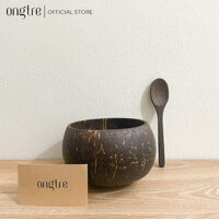 Bát gáo Dừa Chén gáo dừa cao cấp, ăn Salad, hoa quả dầm  ongtre Vietnam - Cao 8cm  Muỗng Mun