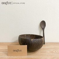 Bát gáo Dừa Chén gáo dừa cao cấp, ăn Salad, hoa quả dầm  ongtre Vietnam - Cao 6cm  Muỗng Mun