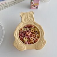 Bát gấu bằng sứ phong cách hàn quốc, ăn ngũ cốc sữa chua, phụ kiện decor