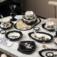 Bát Gia Dụng2024Bát Cơm Gốm Sứ Giá Trị Cao Kiểu Mới Bát Phở Cỡ Lớn, Đĩa Ăn, Cảm Giác Cao Cấp