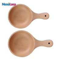Bát gỗ Bộ đồ ăn có tay cầm Bát thủ công mịn bằng gỗ