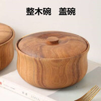 Bát gỗ Xiangsi lớn và nhỏ, không sơn mài, bát gỗ phong cách Nhật Bản, bát gỗ nguyên khối, đồ dùng sáng tạo DD77