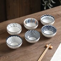 Bát gốm hình tròn bán buôn bộ đồ ăn Triều Châu bát cơm gia dụng bát ăn cơm kiểu Nhật sáng tạo bát ăn đẹp mắt