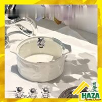 Bát gốm sứ có nắp, Bát úp mì tôm mì ăn liền cho sinh viên nắp thủy tinh kèm đũa gỗ tô canh nhà bếp