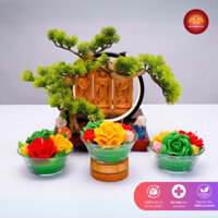 Bát Hoa Ngũ Sắc đèn cầy, nến bơ, nến hoa, nến bát nguyên liệu tự nhiên, dành cho thờ cúng lễ tạ, phong thủy, tâm linh