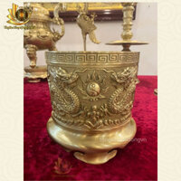 Bát Hương Lư Hương Đồng Vàng 20cm Giá Rẻ Chạm Khắc Hoa Văn Song Long Chầu Nguyệt Miễn Ship Làng Nghề Đại Bái