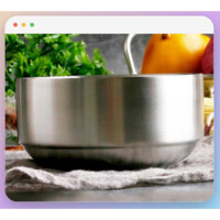 Bát inox 2 lớp cao cấp Hàn Quốc dáng cao. (스텐 이중 물김치 탕기 )