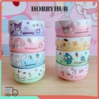 Bát inox HOBBYHUB, Bát tròn Hello Kitty Anime Kuromi, Bát cách nhiệt Kawaii Cinnamoroll hai lớp dễ thương chống bỏng Trẻ em
